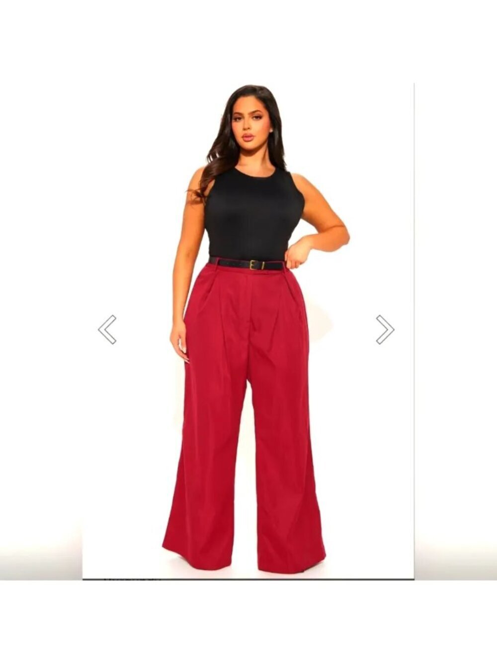 NWT Fashion Nova Heidi Red Wide Leg Trouser Pants Women Size 3X